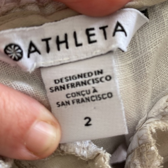 Athleta Cabo Linen Jogger in Mirco Cheetah Abalone Gray, Size 2 - Picture 4 of 10